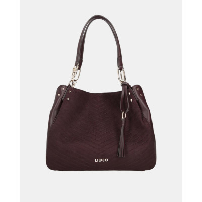 Bolso Liu Jo Satchel AF6185 detalle logotipo y acabados