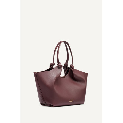 Bolso DKNY Hobo Burdeos Drapeado vista lateral y proporciones