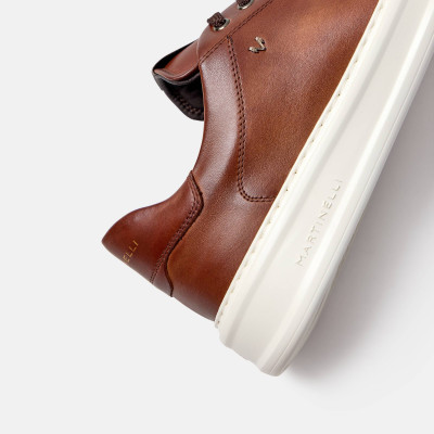 Zapatillas Martinelli Sullivan hombre café vista trasera talón acolchado