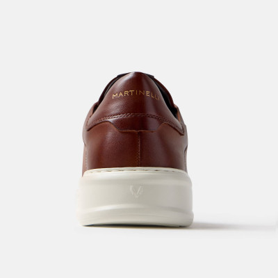 Zapatillas Martinelli Sullivan hombre café suela ligera cosida blanca