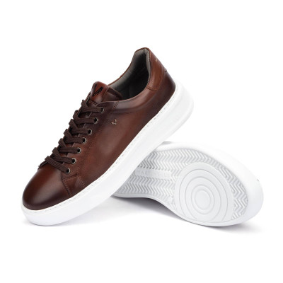 Zapatillas Martinelli Sullivan hombre café vista superior cenital