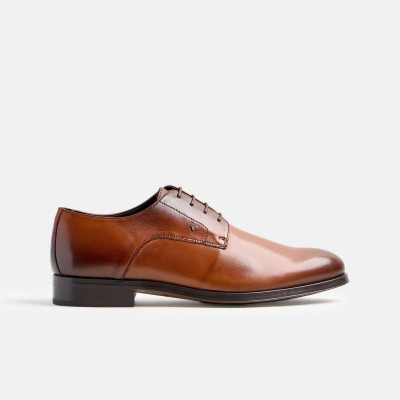 Zapatos Martinelli Empire hombre marrón coñac vista frontal con cordones