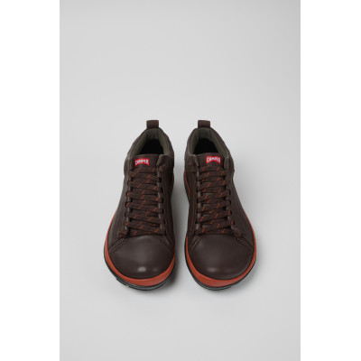 Botines Camper Peu Pista Hombre Marrón K300285 vista superior empeine y cordones