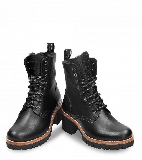 Panama Jack Mujer Padma Botas Piel Negro Forro Pelo