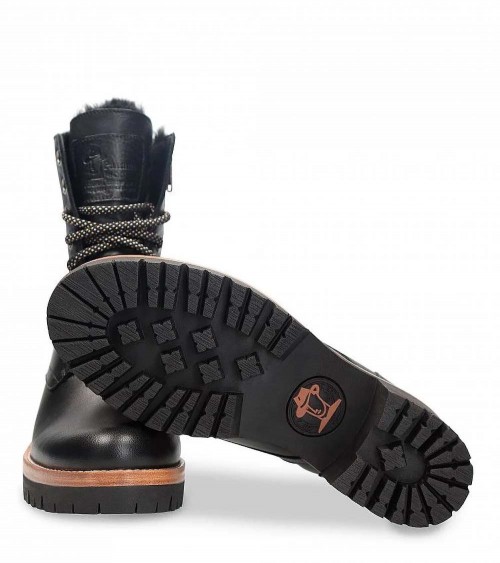 Panama Jack Mujer Padma Botas Piel Negro Forro Pelo