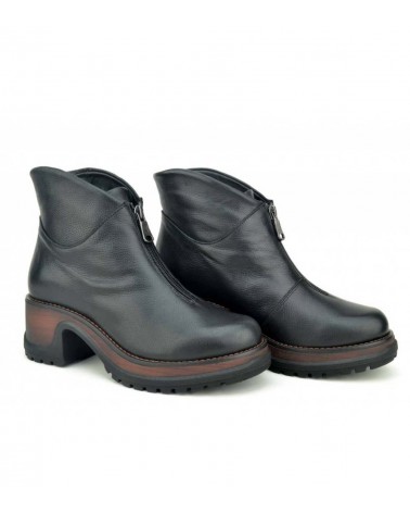 Botines Paula Urban Texas Piel Negro Comodidad y Estilo en un