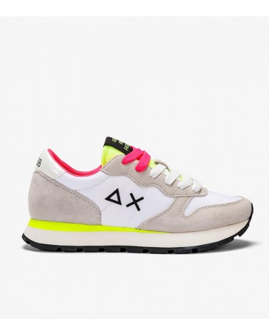 Sun68 Deportivos Mujer Blanco Ally Solid Nylon White/Yellow Fluo