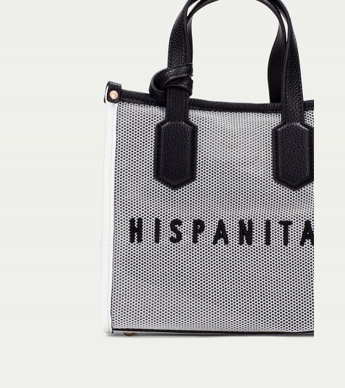 Hispanitas Bolso Shopper Bag Blanco Negro