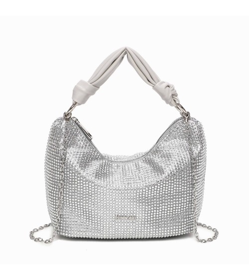 Bolso Luna 117408 en textil metalizado de strass, perfecto para mujeres modernas y elegantes.