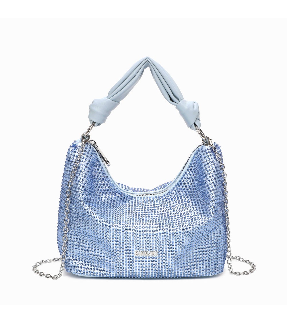 Bolso mini hobo Luna 117409 en color celeste, ideal para un look elegante y sofisticado.