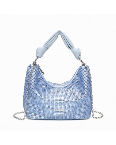 Bolso mini hobo Luna 117409 en color celeste, ideal para un look elegante y sofisticado.