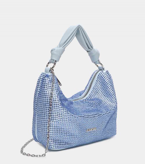 Bolso mini hobo Luna 117409 en color celeste, ideal para un look elegante y sofisticado.