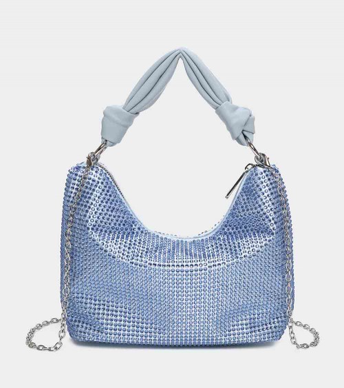 Bolso mini hobo Luna 117409 en color celeste, ideal para un look elegante y sofisticado.