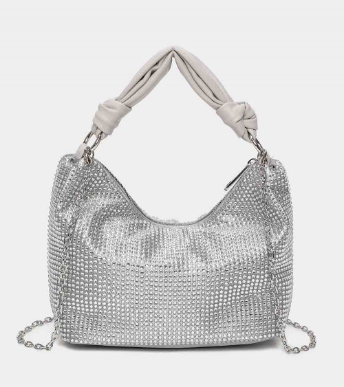 Bolso Luna 117408 en textil metalizado de strass, perfecto para mujeres modernas y elegantes.