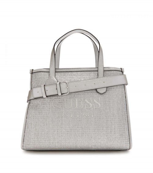 Bolso de mano GUESS Silvana para mujeres en color plata - Lázaro Zapaterías