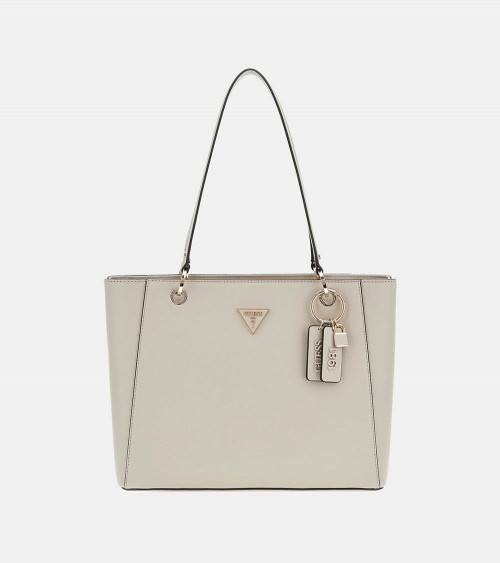 Bolso shopper GUESS Noelle para mujeres en color crema - Lázaro Zapaterías