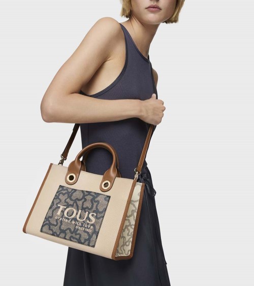 Tous Bolso Shopping Mediano Amaya Kaos Icon Marrón Beige