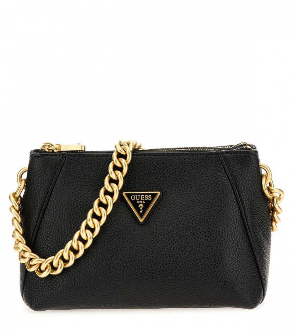 Vista Frontal del Bolso Bandolera Guess Laryn en Color negro