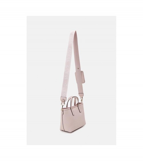 Bolso Mini Latona en rosa claro, diseño completo mostrando su elegante exterior en imitación de cuero.