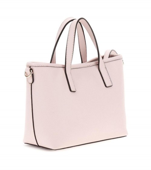 Bolso Mini Latona en rosa claro, diseño completo mostrando su elegante exterior en imitación de cuero.