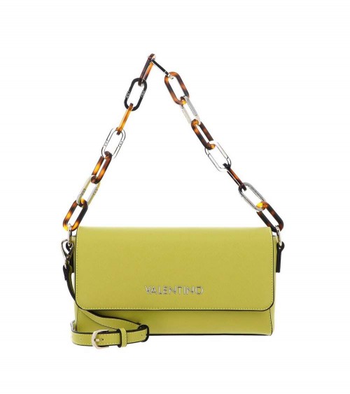 Bolso bandolera Valentino Bercy Flap Bag en color Lime, ideal para Primavera-Verano SS24.