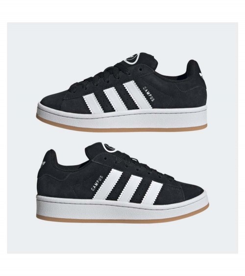 Zapatillas Adidas Campus 00s en color negro y blanco, con diseño retro actualizado.