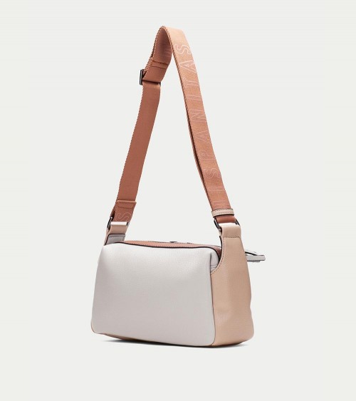 Bolso bandolera Hispanitas BI243546 en tonos grey-sand con correa ajustable.