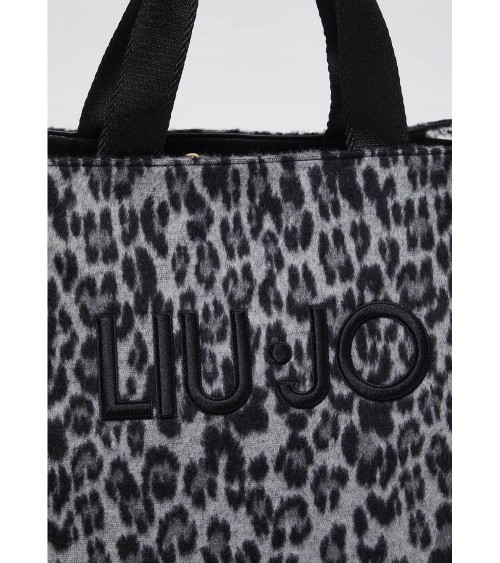 Bolso Tote Liujo para Mujer con Estampado Animal Leo, Negro – Perfecto para un look casual y elegante.