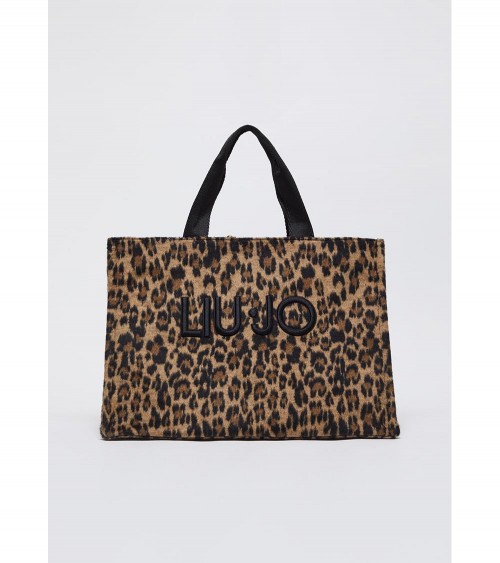 Bolso Tote Liujo para Mujer con Estampado Animal Marrón – Sofisticado y versátil para el día a día.