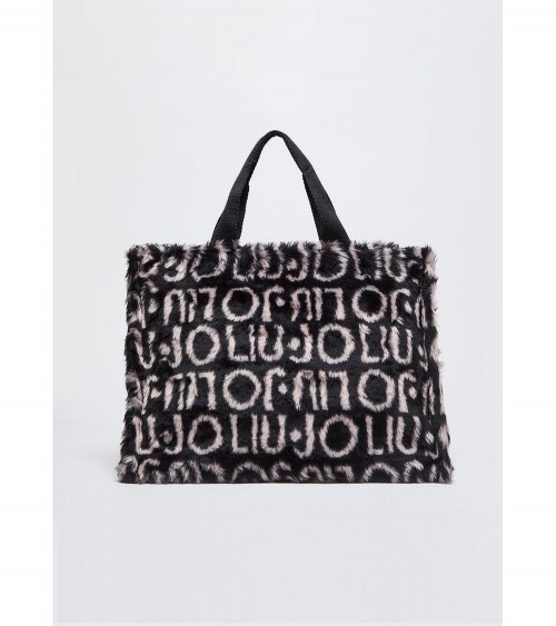 Bolso Tote Liujo para Mujer con Logotipo Integral en Negro – Diseño moderno y elegante, ideal para el día a día.