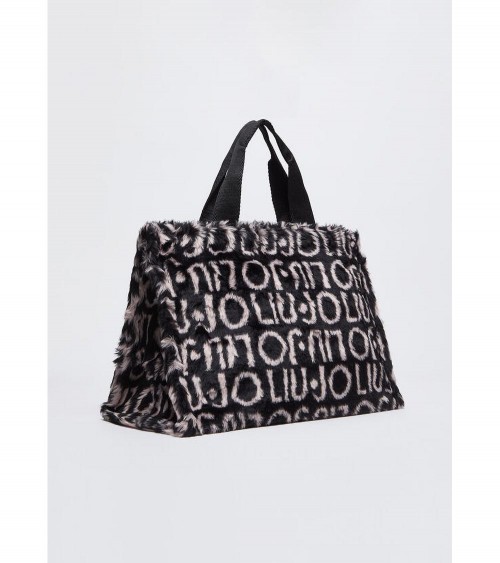 Bolso Tote Liujo para Mujer con Logotipo Integral en Negro – Diseño moderno y elegante, ideal para el día a día.