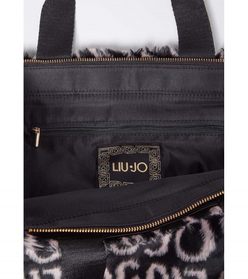 Bolso Tote Liujo para Mujer con Logotipo Integral en Negro – Diseño moderno y elegante, ideal para el día a día.