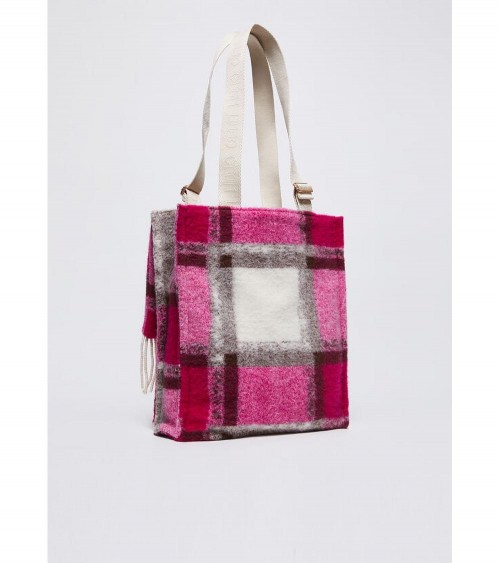 Bolso Textil Cuadro Fucsia Liujo para Mujer con Motivo Jacquard – Un accesorio sofisticado y moderno.