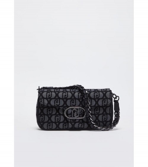 Bolso Jacquard Liujo para Mujer en Negro con Asa Trenzada – Sofisticación y versatilidad para el día a día.