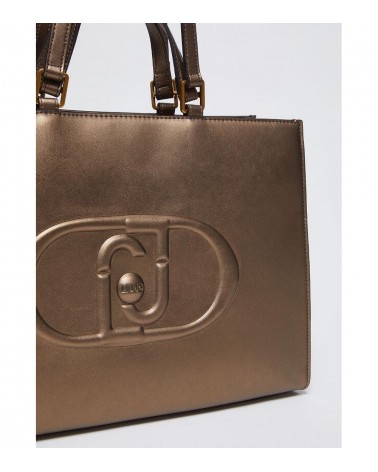 Material PU Resistente y Duradero del Bolso Tote Liujo en Bronce Metálico – Calidad y estilo que perduran.