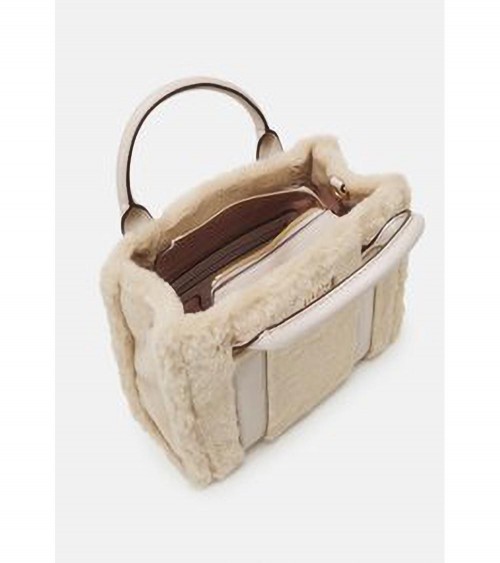 Bolso de Mano Liujo para Mujer en True Champagne con Efecto Pelo – Elegancia y lujo en un diseño compacto.