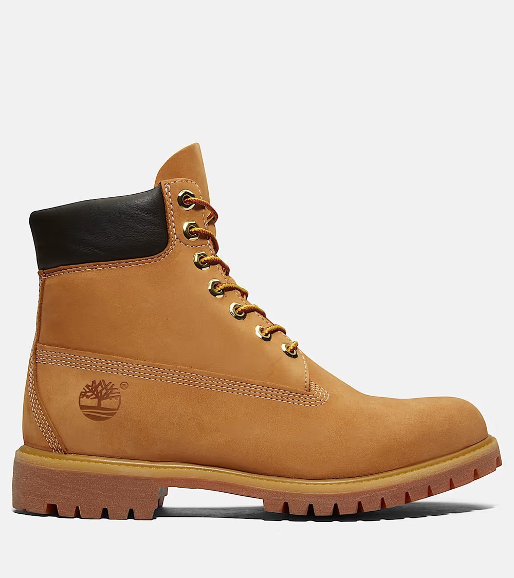 Vista Frontal de las Botas Timberland 6 Inch Premium con Cierre de Cordones – Protección y confort en cada paso.