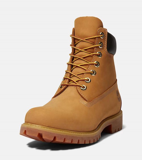 Vista Frontal de las Botas Timberland 6 Inch Premium con Cierre de Cordones – Protección y confort en cada paso.