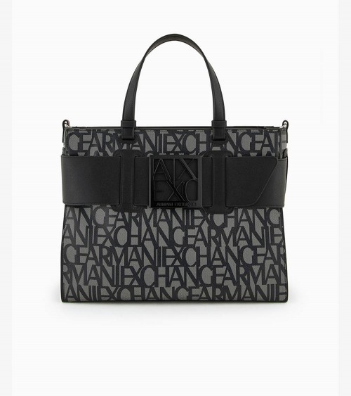 Armani Exchange Bolso shopper negro, complemento perfecto para un look casual