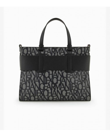 Armani Exchange Bolso Shopper Negro Con Logotipo Para Mujer vista trasera