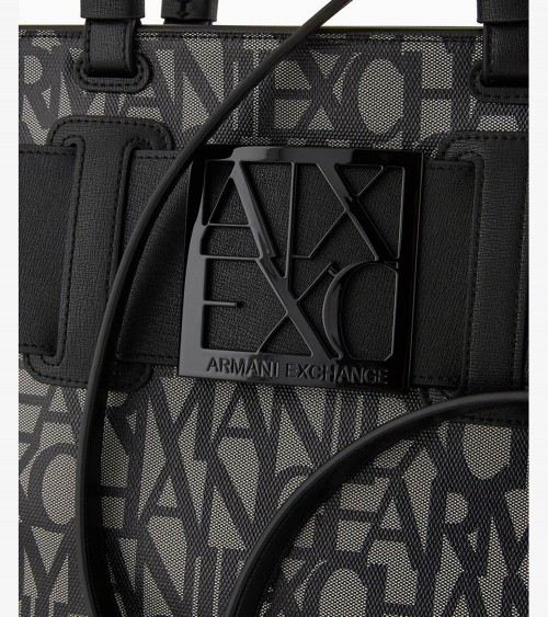 Armani Exchange Bolso shopper negro, complemento perfecto para un look casual