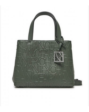 Bolso shopper verde de Armani Exchange con logotipo grabado y correa ajustable.