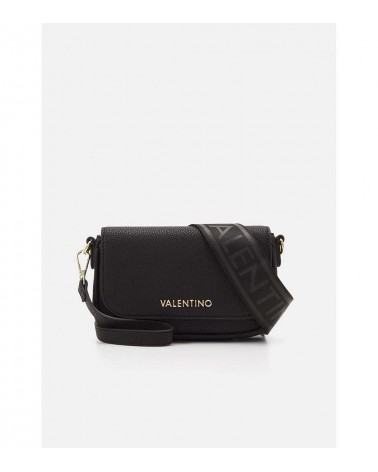 Bolso bandolera Valentino en cuero sintético negro con bandolera lisa y extraíble.