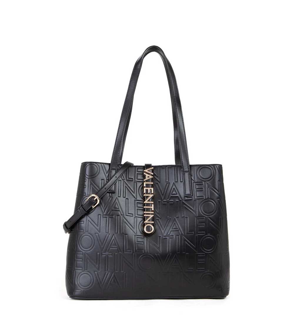 Bolso Lio Re Hobo de Valentino by Valentino en color negro, con cierre magnético y logotipo.