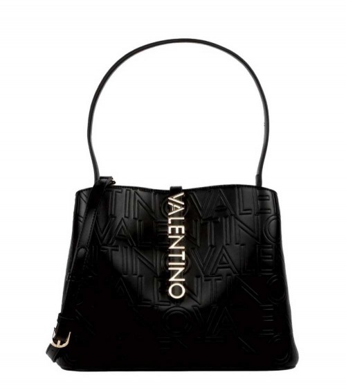 Bolso Lio Re Hobo de Valentino by Valentino en color negro, con cierre magnético y logotipo.