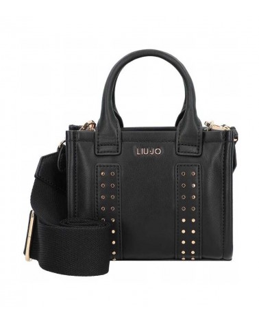 Mini bolso Liu Jo Ridhi en color negro, con correa ajustable y detalles dorados.