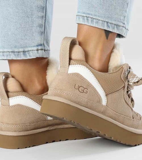 Deportivas UGG Lowmel Mujer en marrón con detalles en ante y materiales reciclados.