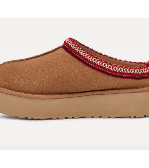 UGG Zueco Serraje Mujer Tazz Color Avellana Suela Plataforma