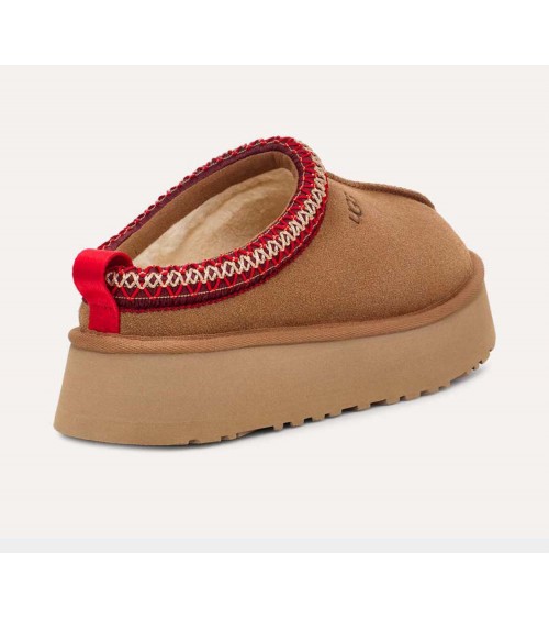 UGG Zueco Serraje Mujer Tazz Color Avellana Suela Plataforma