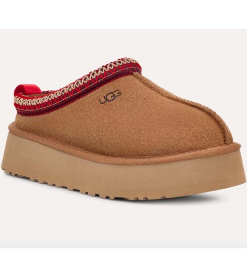 UGG Zueco Serraje Mujer Tazz Color Avellana Suela Plataforma